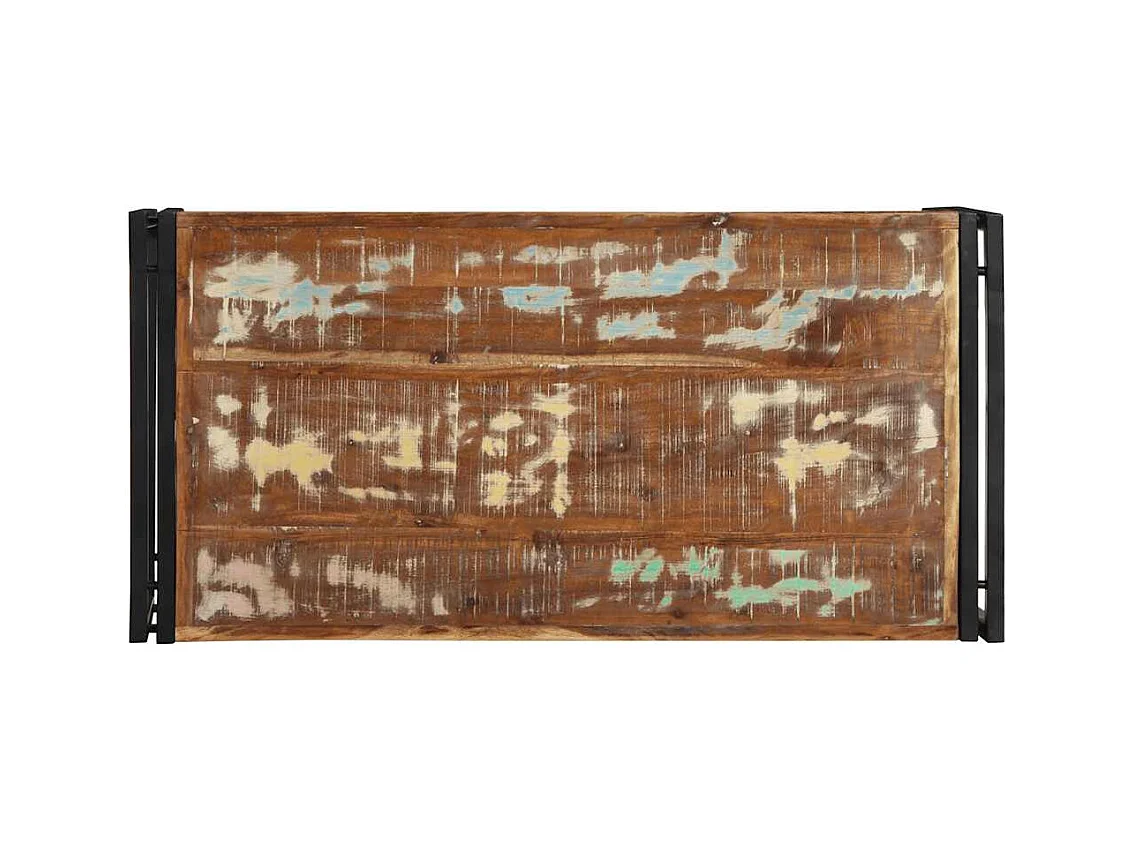 Table basse multicolore 100x50x35cm bois de récupération massif