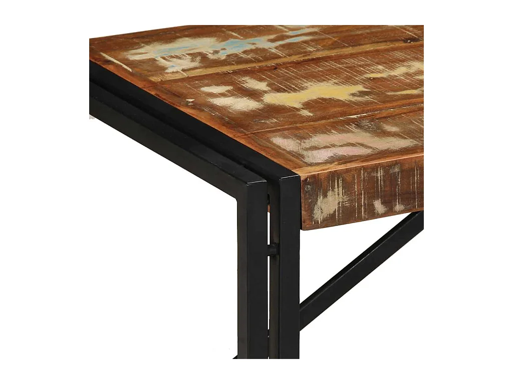 Table basse multicolore 100x50x35cm bois de récupération massif