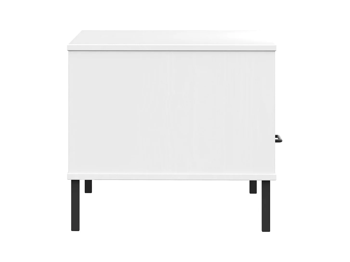 Couchtisch mit Metallbeinen Weiß 85x50x45 cm OSLO Holz