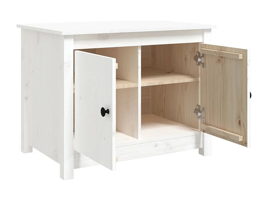 Table basse Blanc 71x49x55 cm Bois massif de pin