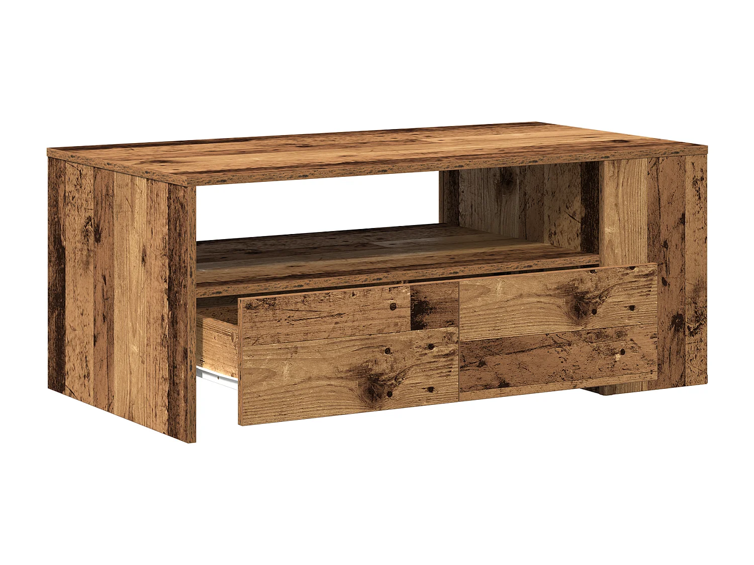 Table basse en bois ancien 102x55x43,5 cm en bois reconstitué