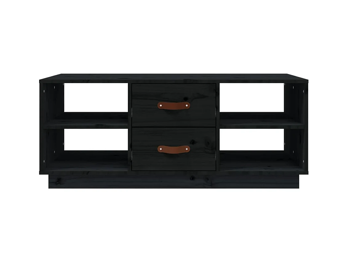 Table basse Noir 100x50x41 cm Bois massif de pin