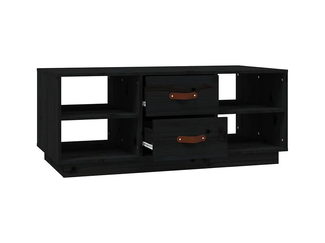 Table basse Noir 100x50x41 cm Bois massif de pin