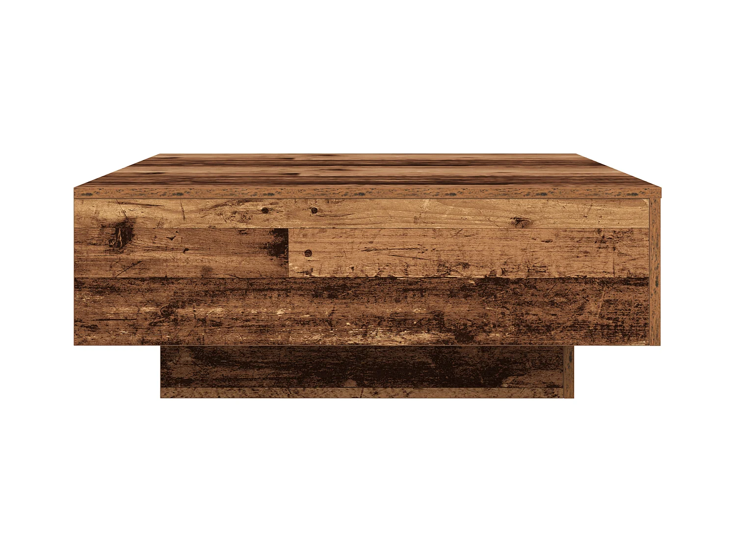 Tavolino con luci LED in legno anticato 80x80x31 cm