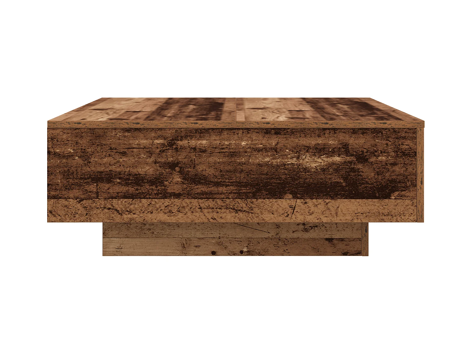 Tavolino con luci LED in legno anticato 80x80x31 cm