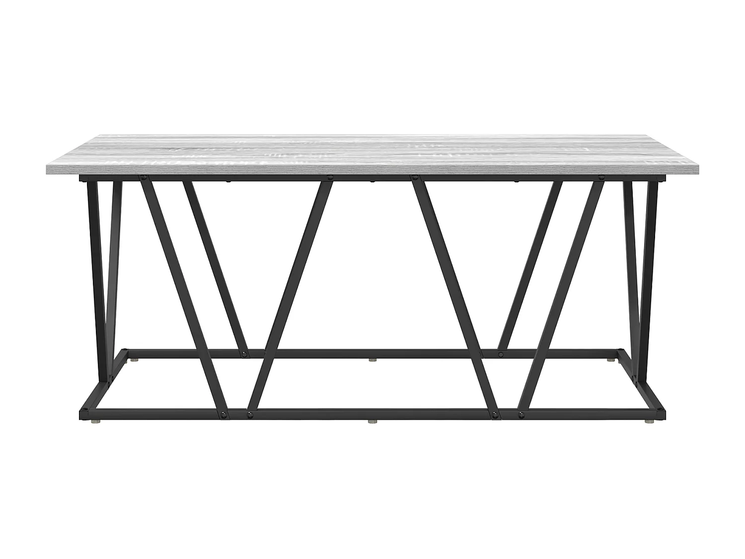Table basse gris sonoma 100x50x40 cm en bois d'ingénierie et métal