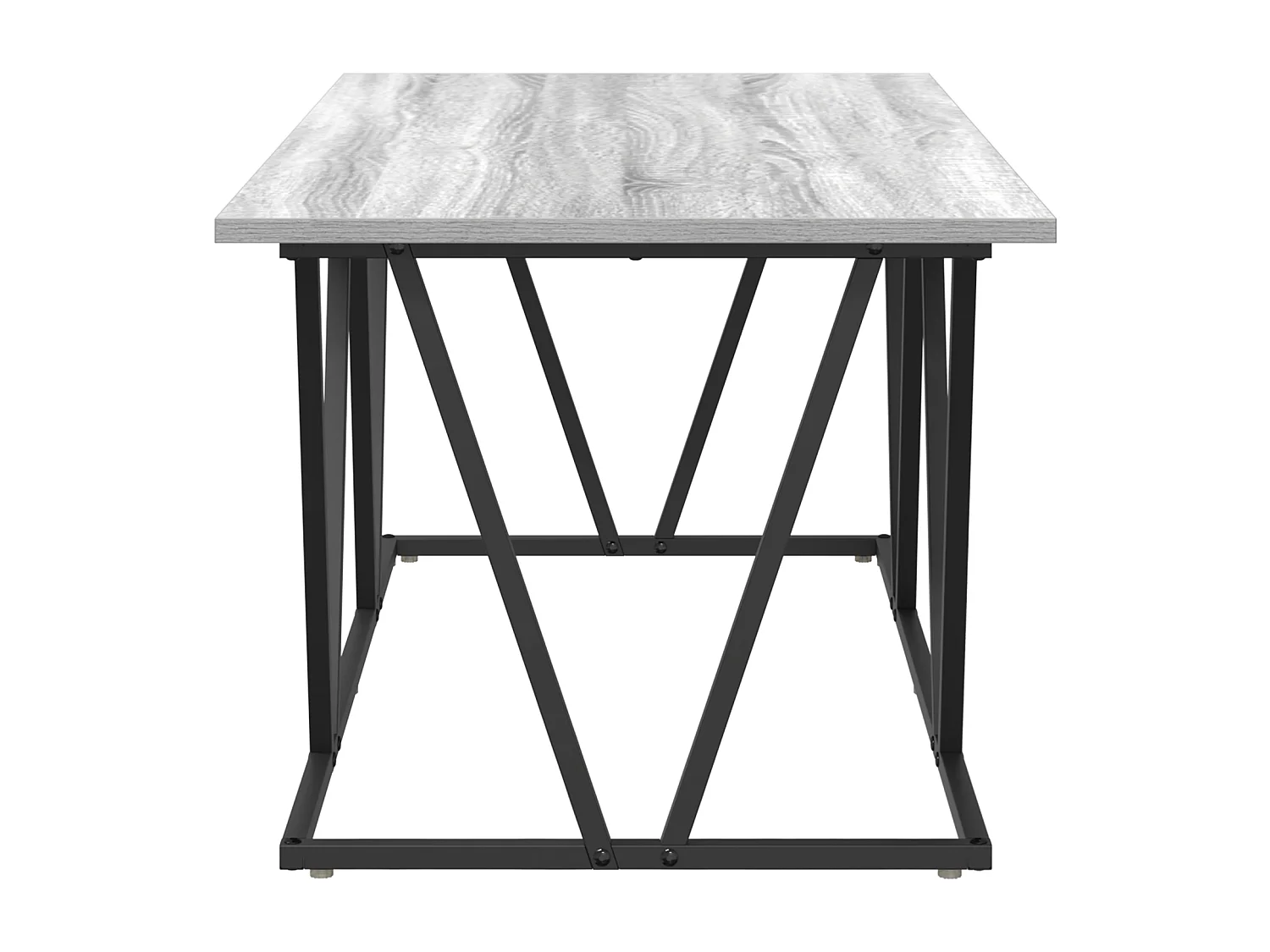 Table basse gris sonoma 100x50x40 cm en bois d'ingénierie et métal