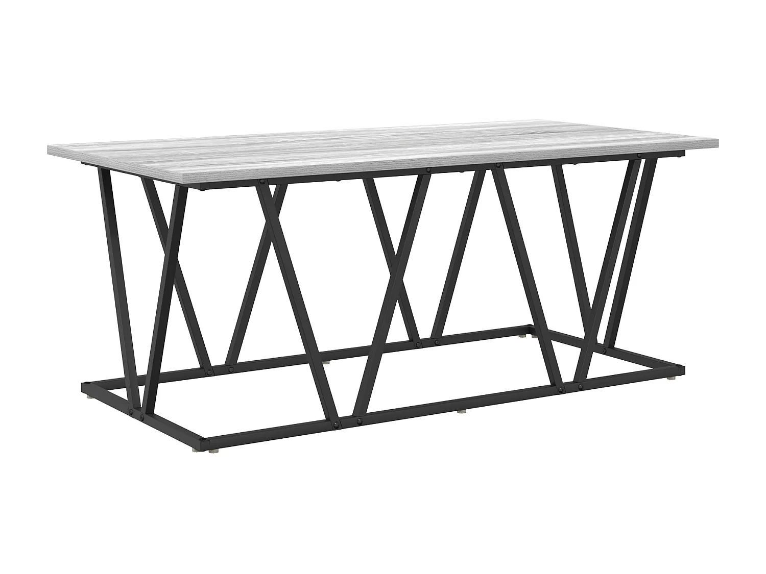 Table basse gris sonoma 100x50x40 cm en bois d'ingénierie et métal