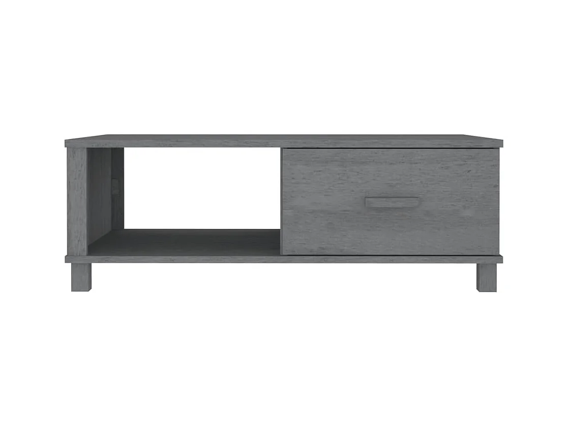 Tavolino HAMAR Grigio Scuro 100x55x35 cm Legno di Pino Massello