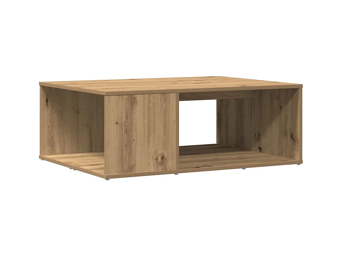 Handgemaakte eikenhouten salontafel 90x67x33 cm bewerkt hout