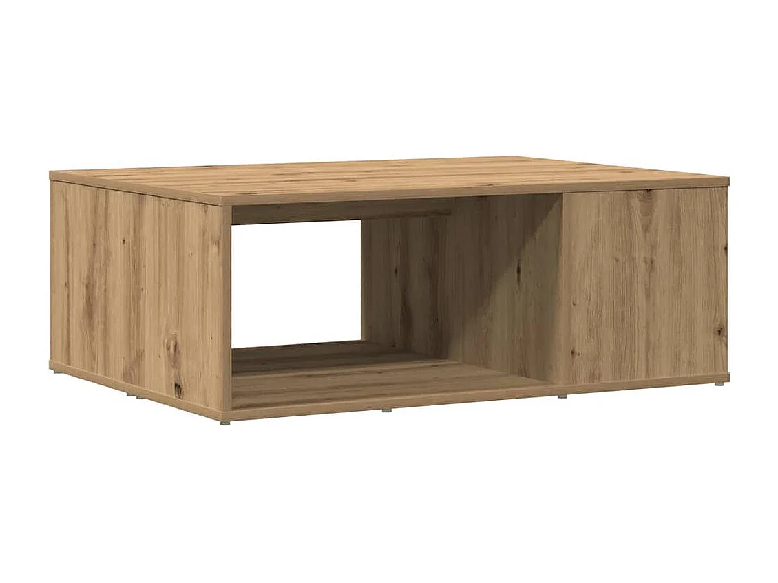 Tavolino da caffè in rovere fatto a mano 90x67x33 cm in legno ingegnerizzato