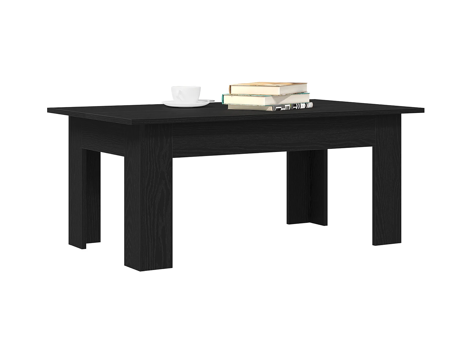 Table basse en chêne noir , 100 x 60 x 42 cm, fabriquée en bois agencé.