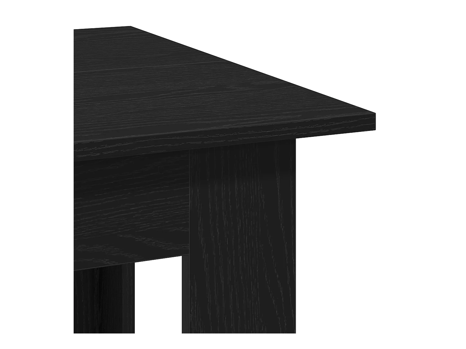 Table basse en chêne noir , 100 x 60 x 42 cm, fabriquée en bois agencé.