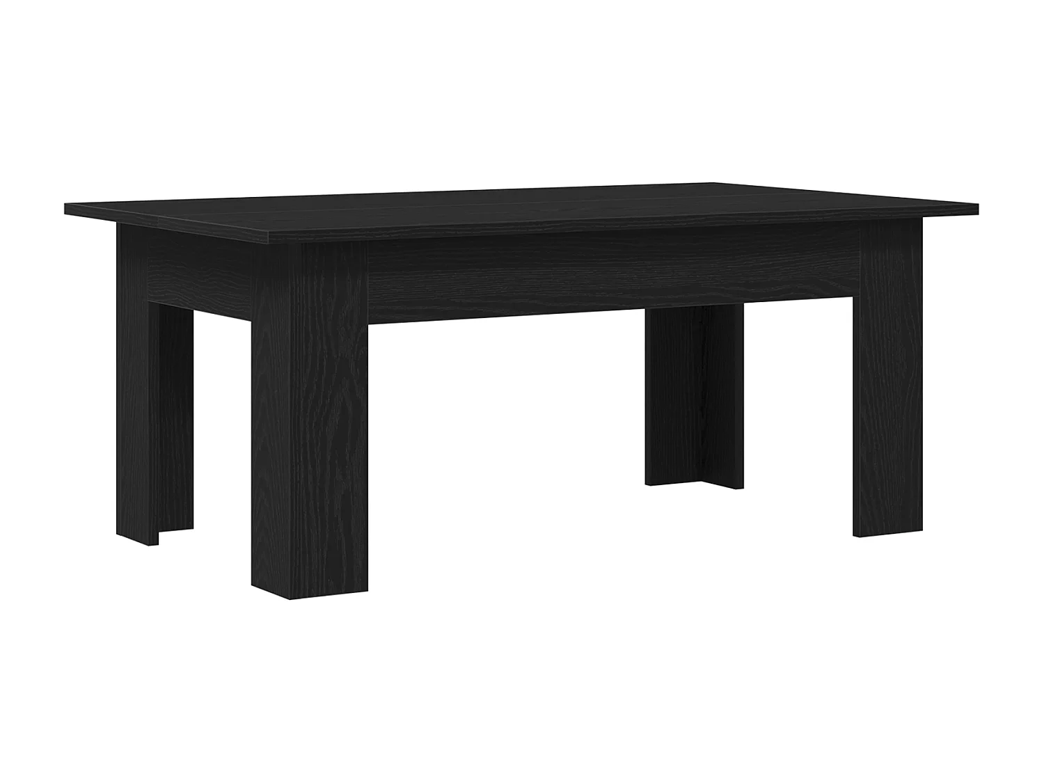 Table basse en chêne noir , 100 x 60 x 42 cm, fabriquée en bois agencé.