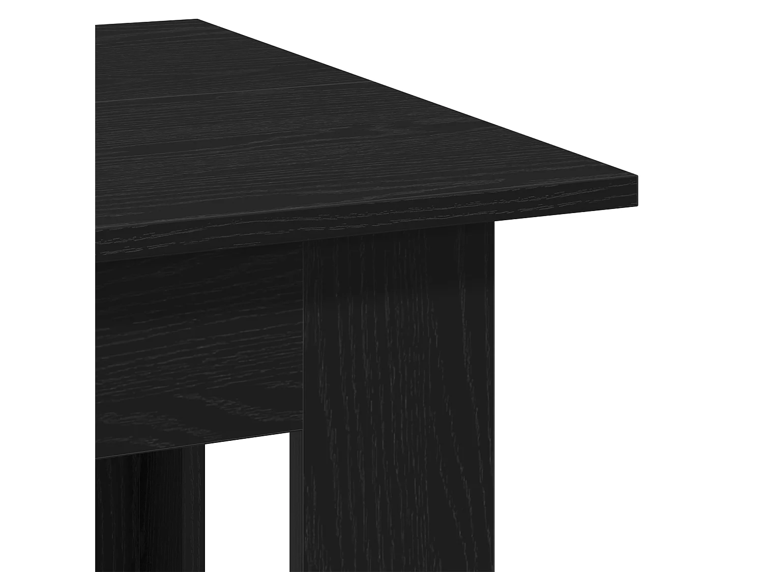 Table basse en chêne noir , 100 x 60 x 42 cm, fabriquée en bois agencé.