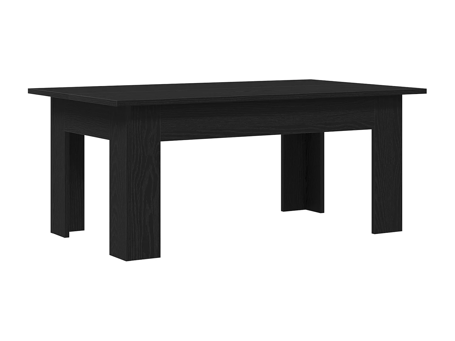 Table basse en chêne noir , 100 x 60 x 42 cm, fabriquée en bois agencé.