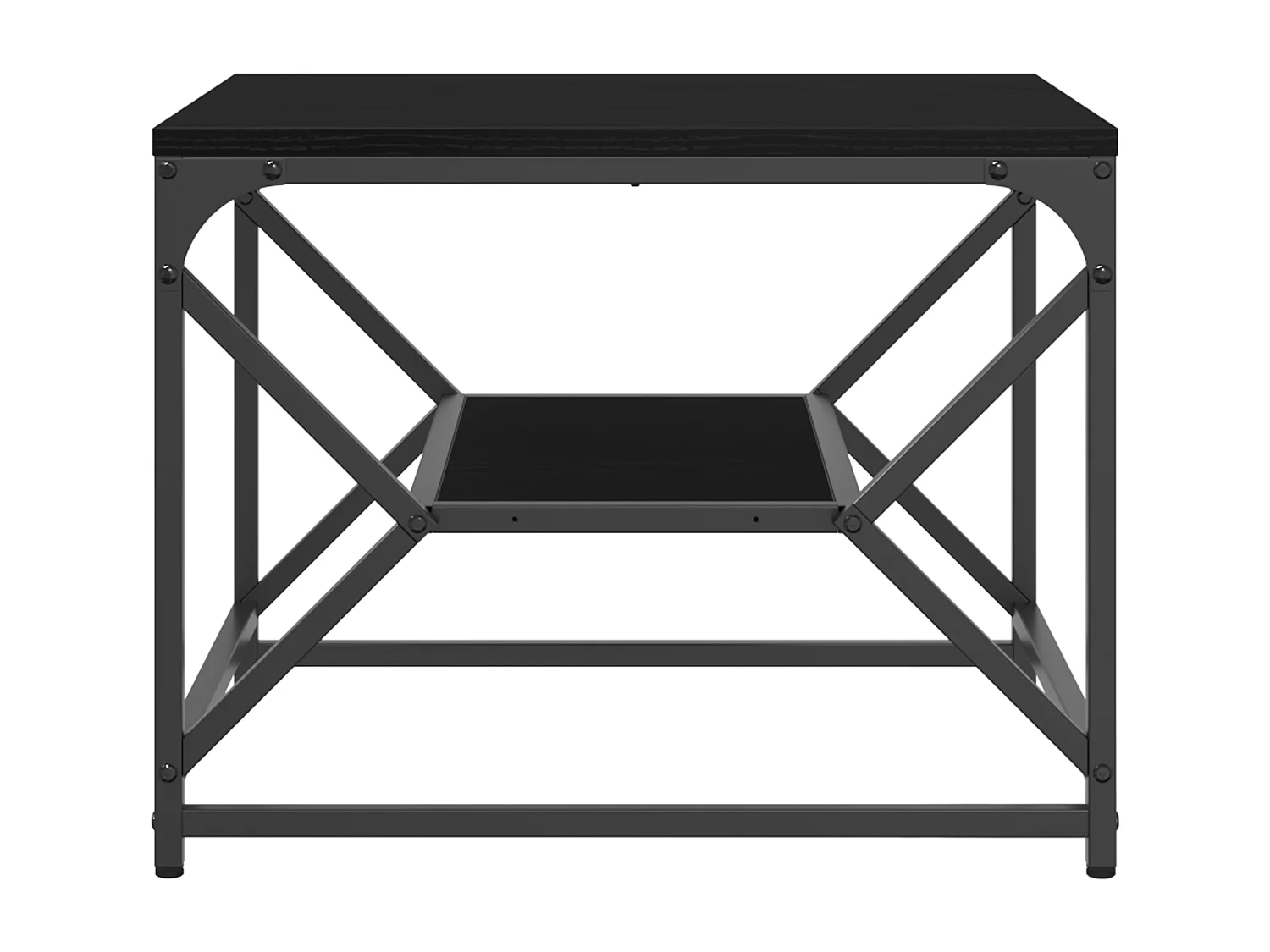 Table basse en chêne noir avec étagère, 51x50x40 cm, fabriquée en bois d'ingénierie