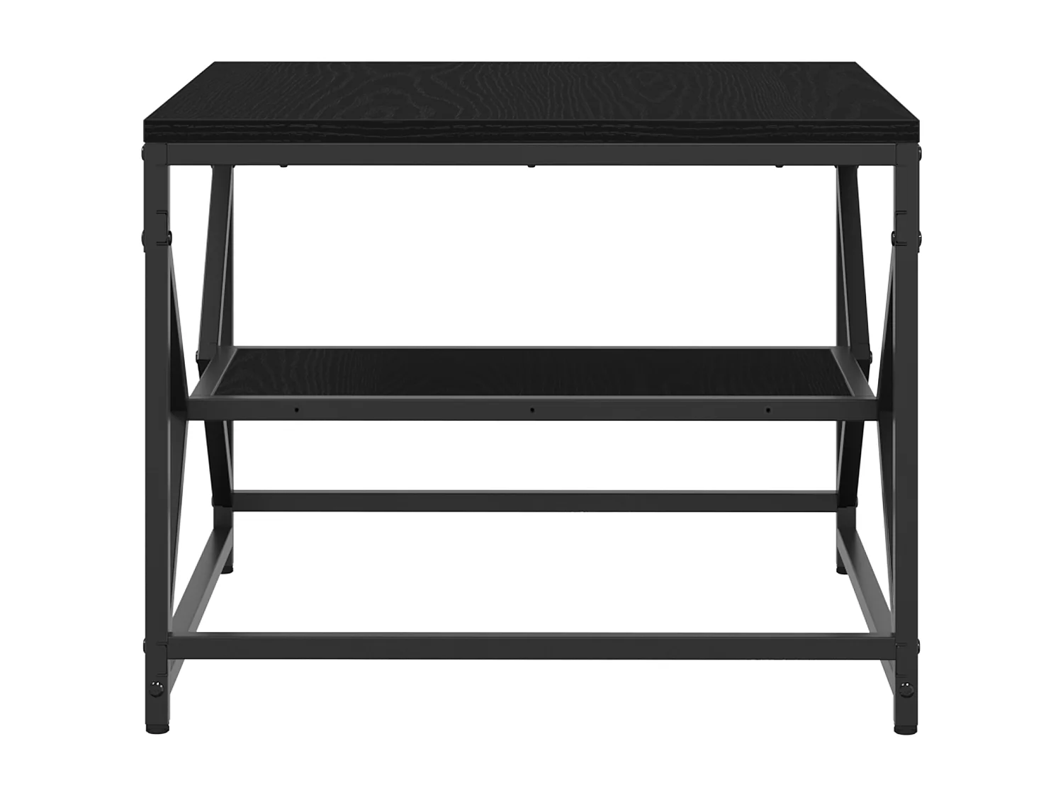 Table basse en chêne noir avec étagère, 51x50x40 cm, fabriquée en bois d'ingénierie