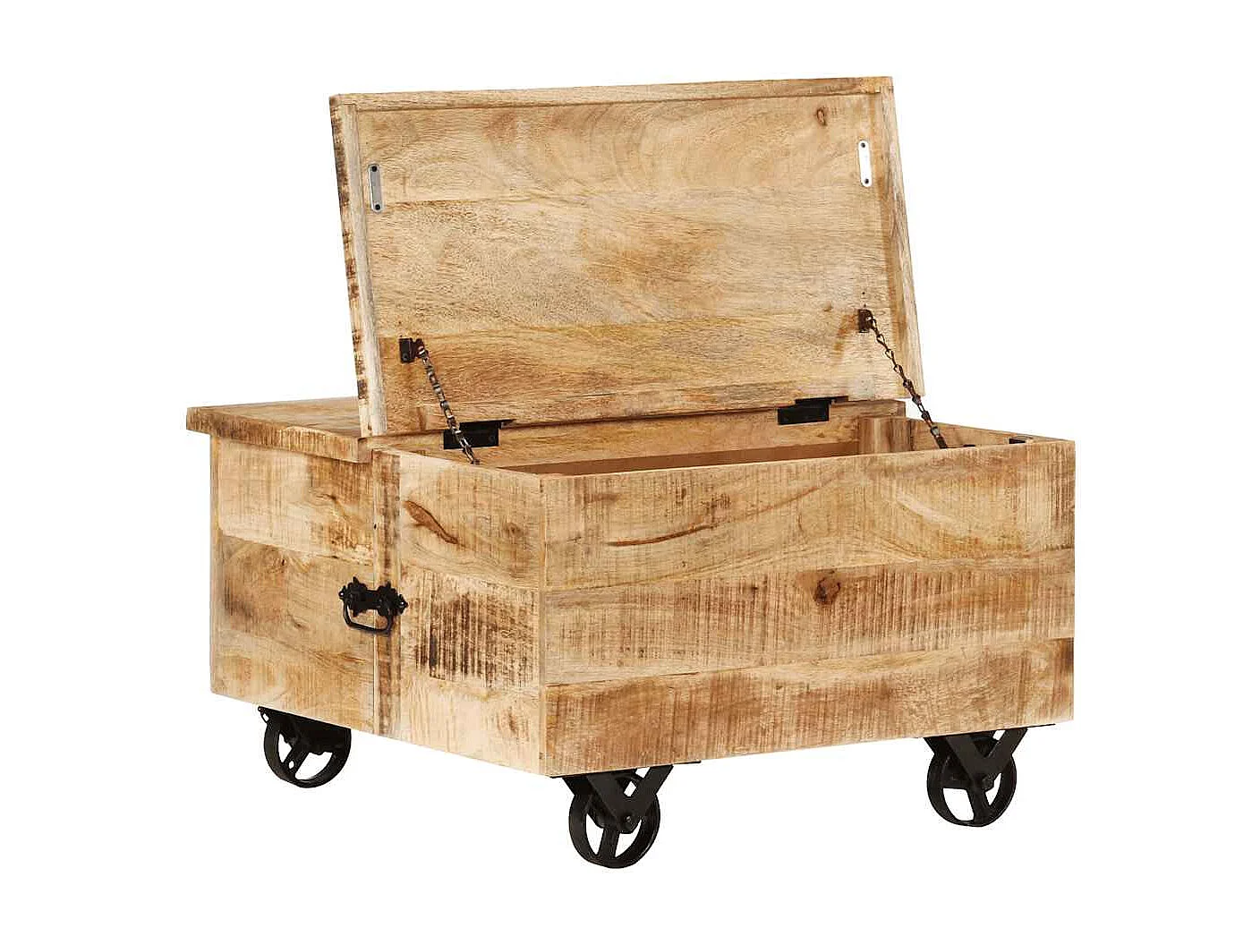 Table basse Bois de manguier brut 70 x 70 x 40 cm