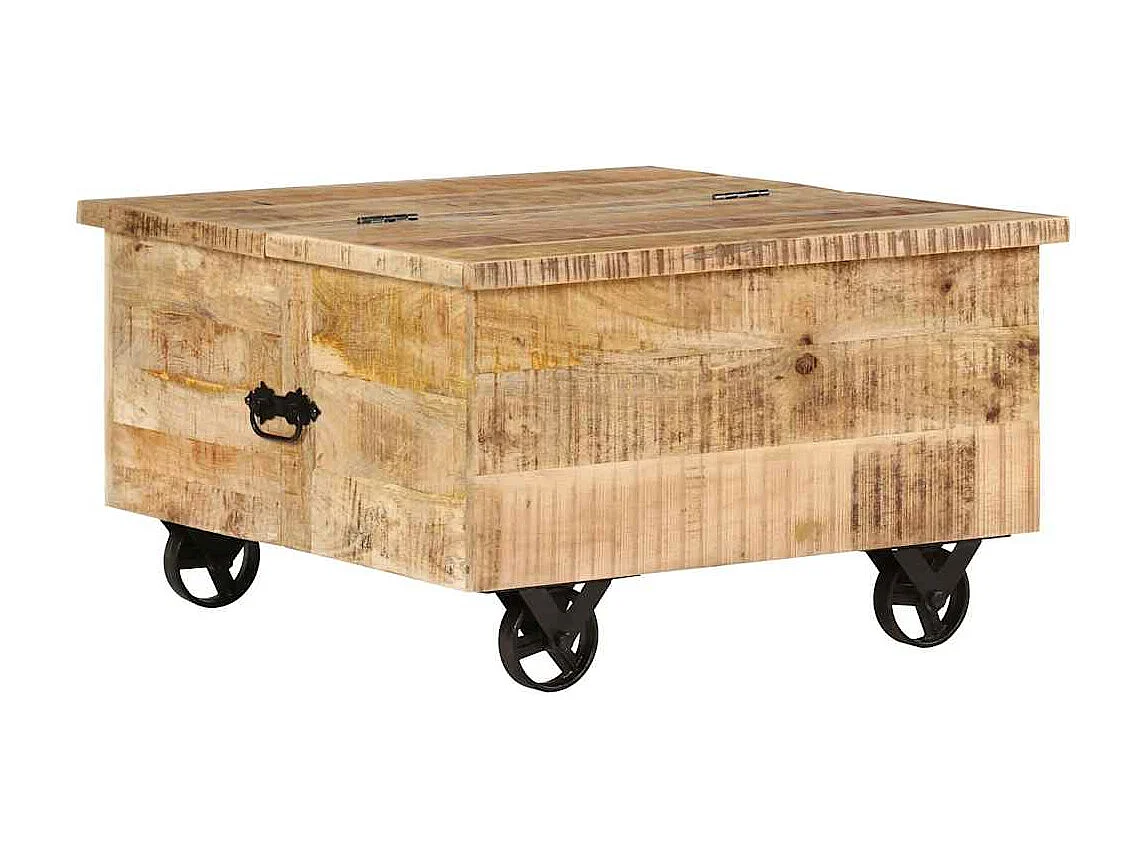 Table basse Bois de manguier brut 70 x 70 x 40 cm