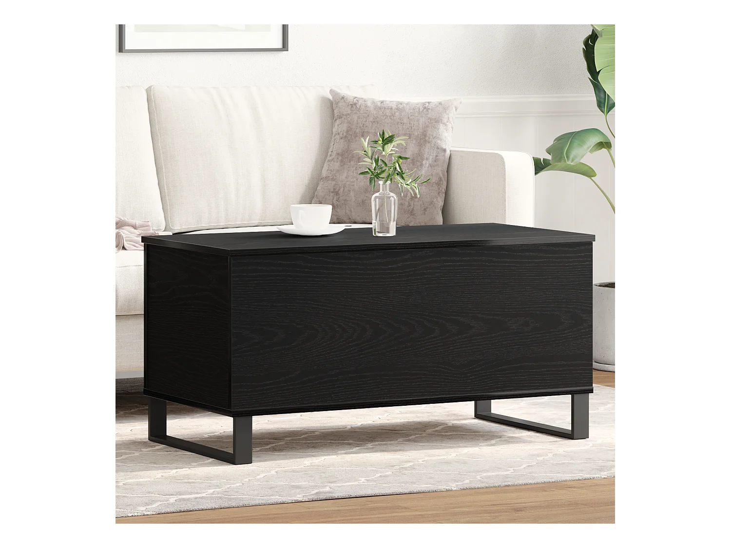 Table Basse Chêne Noir 90x44,5x45 cm Bois d'ingénierie