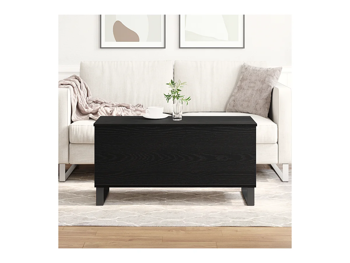 Table Basse Chêne Noir 90x44,5x45 cm Bois d'ingénierie