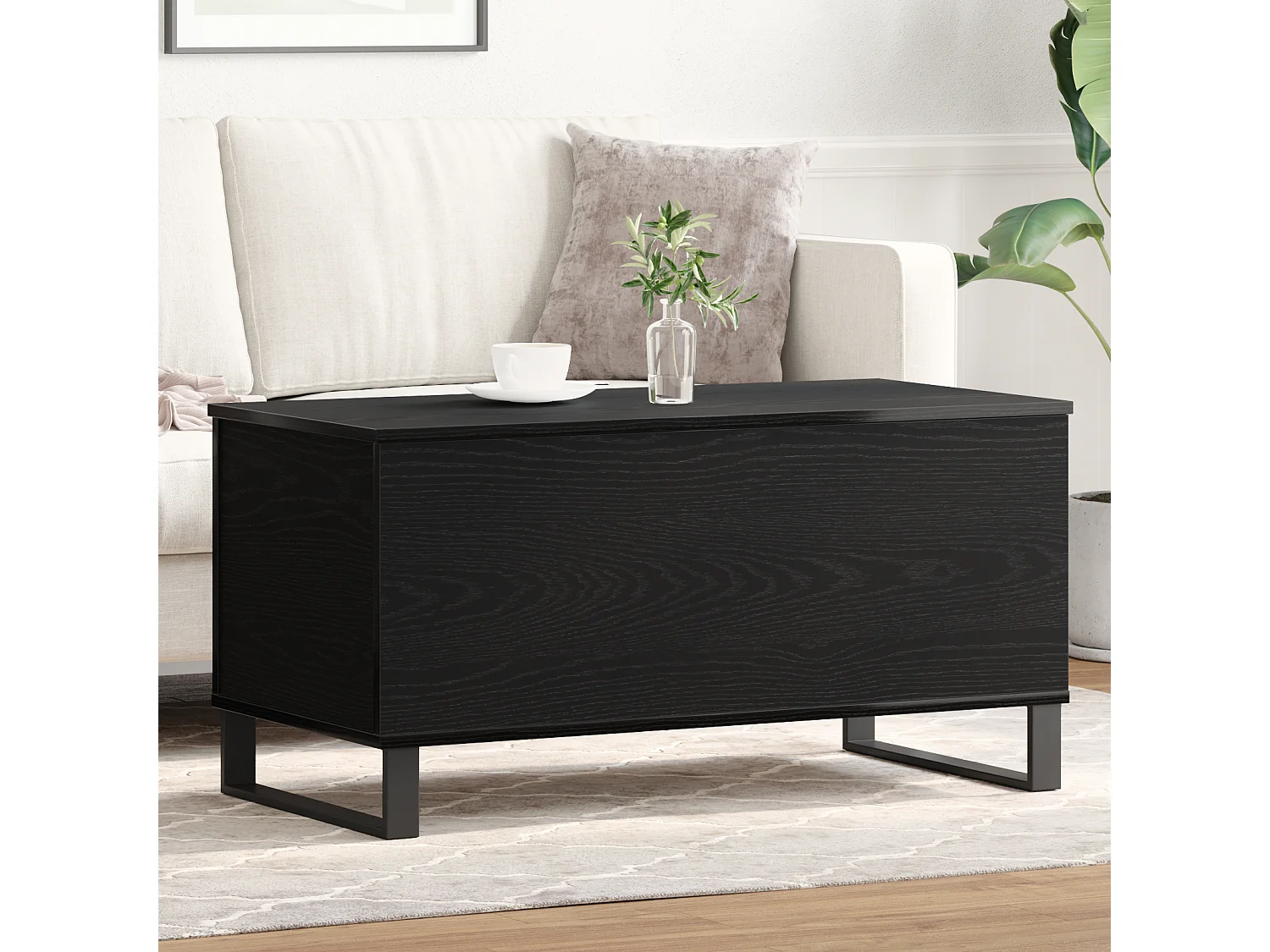 Table Basse Chêne Noir 90x44,5x45 cm Bois d'ingénierie