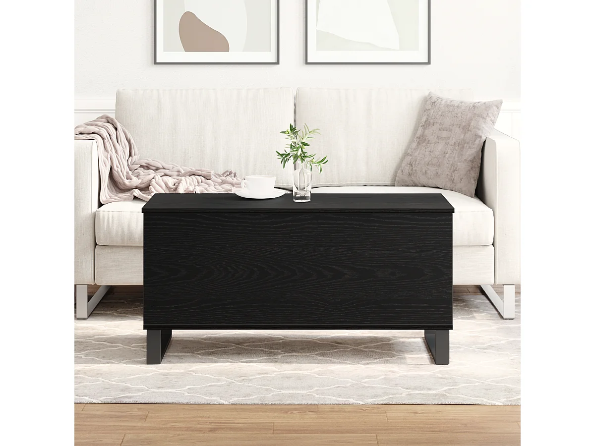Table Basse Chêne Noir 90x44,5x45 cm Bois d'ingénierie