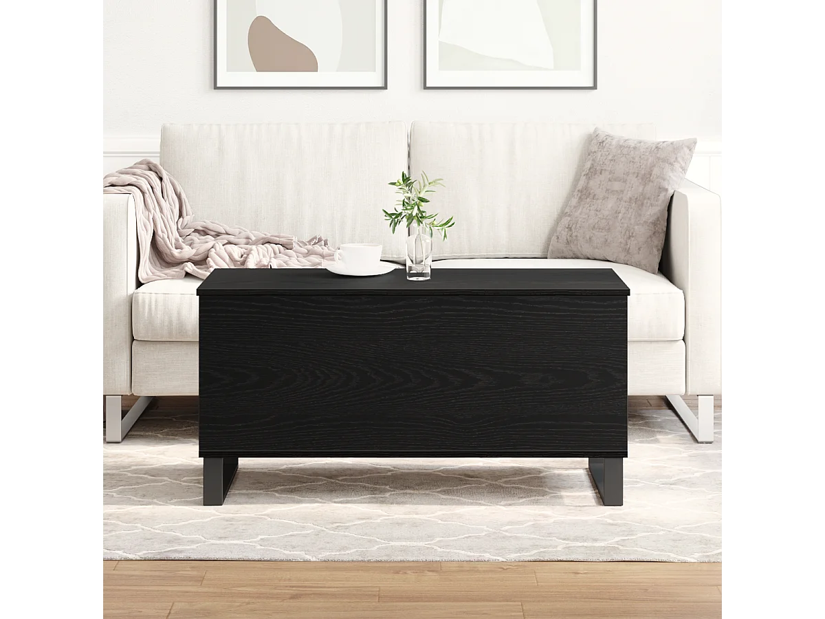 Table Basse Chêne Noir 90x44,5x45 cm Bois d'ingénierie