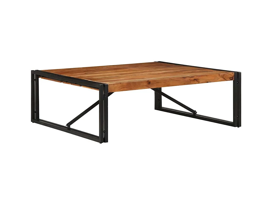 Table basse 100x100x35 cm bois massif acacia