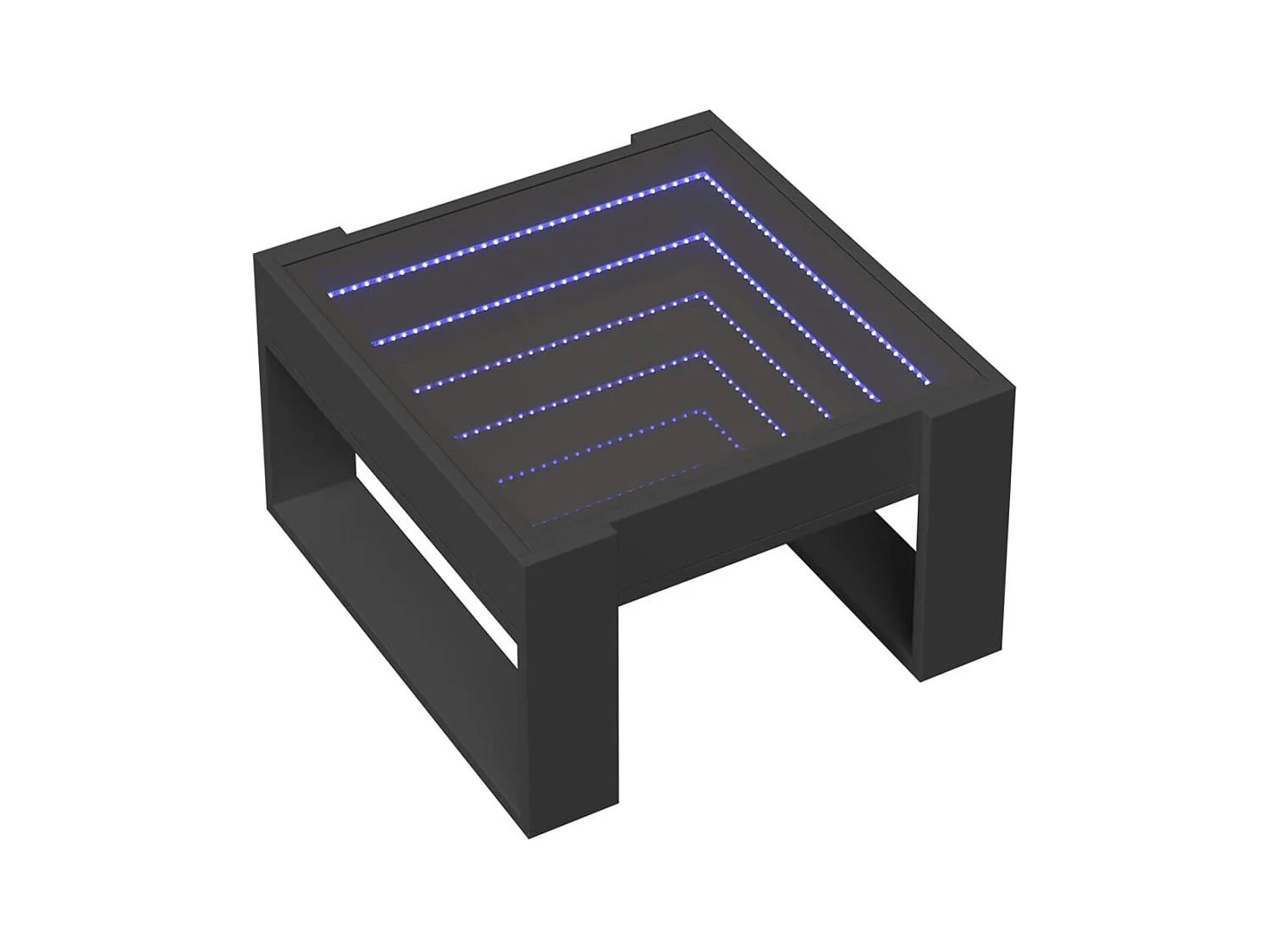 Couchtisch mit Infinity LED schwarz 50x53x30 cm