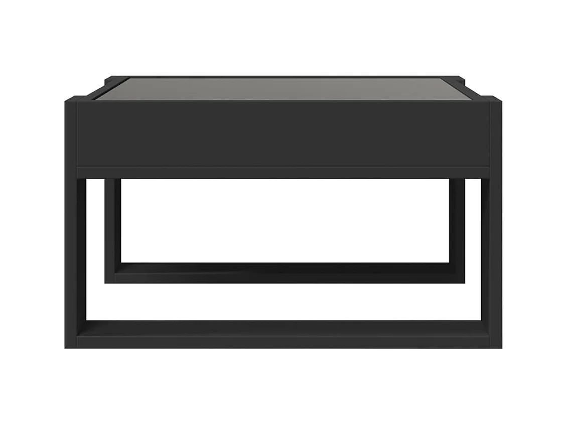 Couchtisch mit Infinity LED schwarz 50x53x30 cm