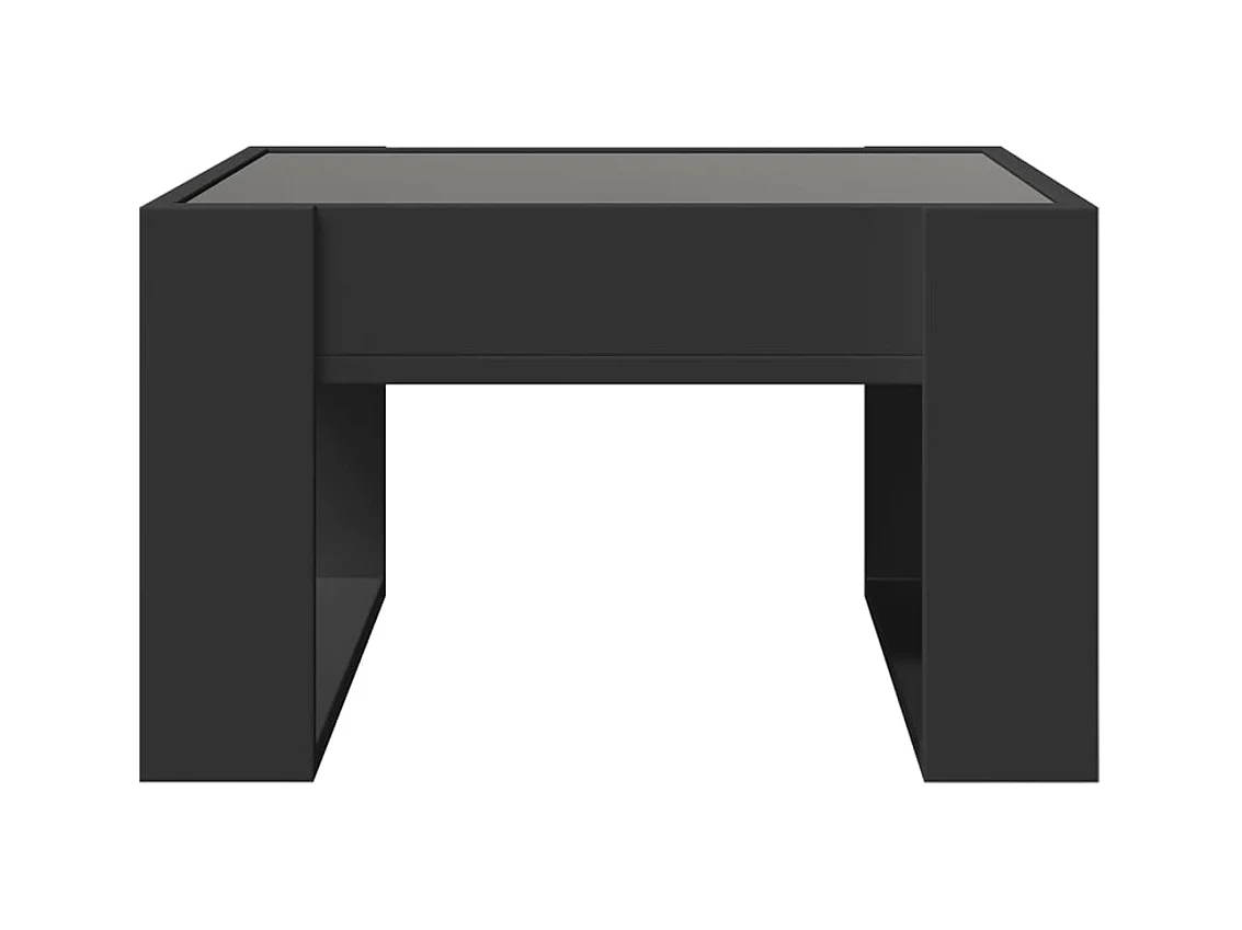 Couchtisch mit Infinity LED schwarz 50x53x30 cm