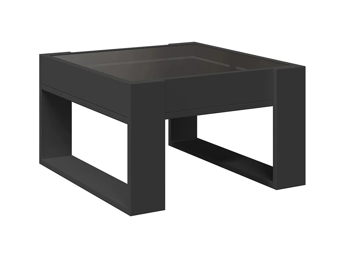 Couchtisch mit Infinity LED schwarz 50x53x30 cm