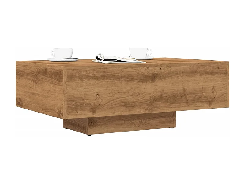 Handgemaakte eikenhouten salontafel 85x55x31 cm bewerkt hout