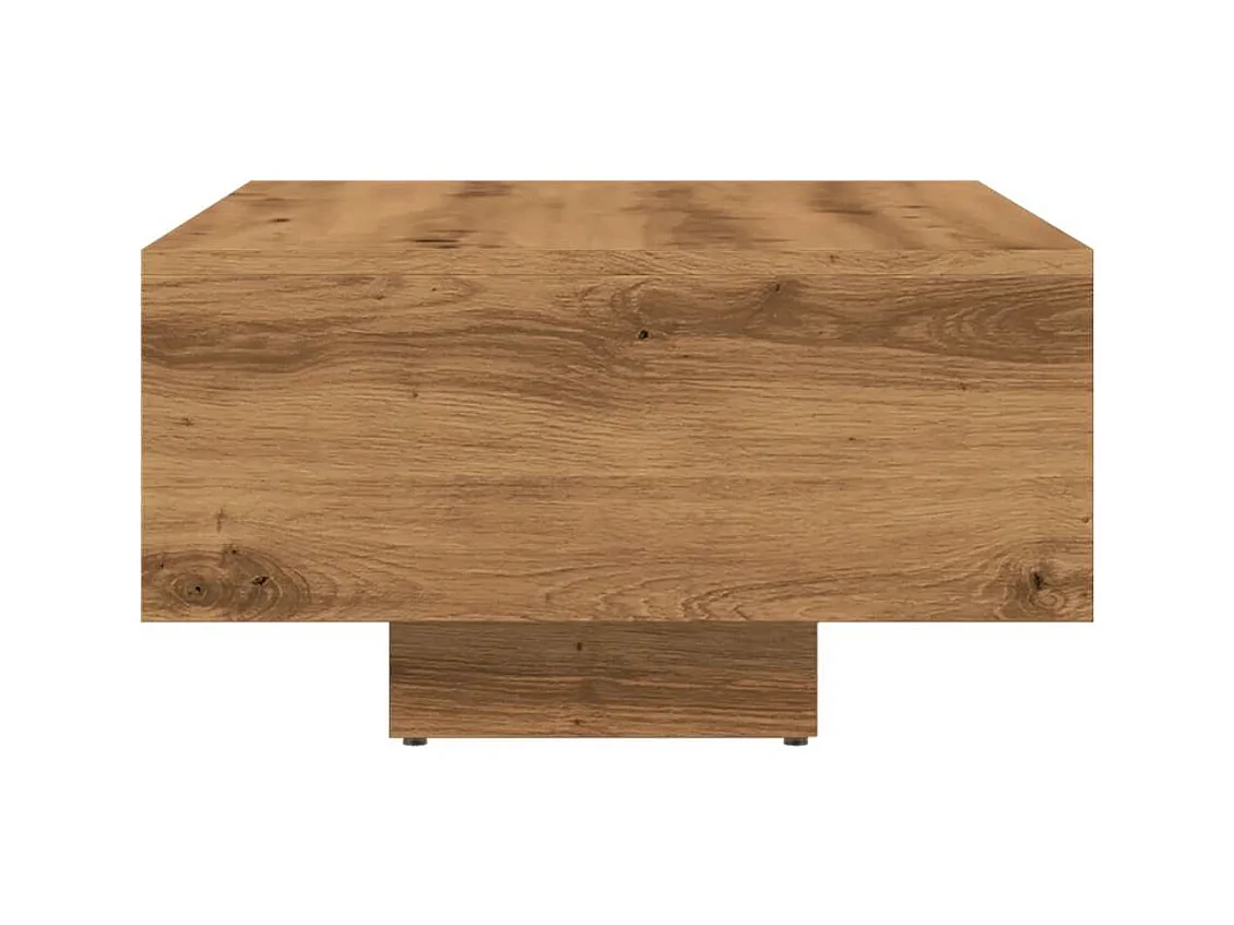 Table basse chêne artisanal 85x55x31 cm bois d'ingénierie