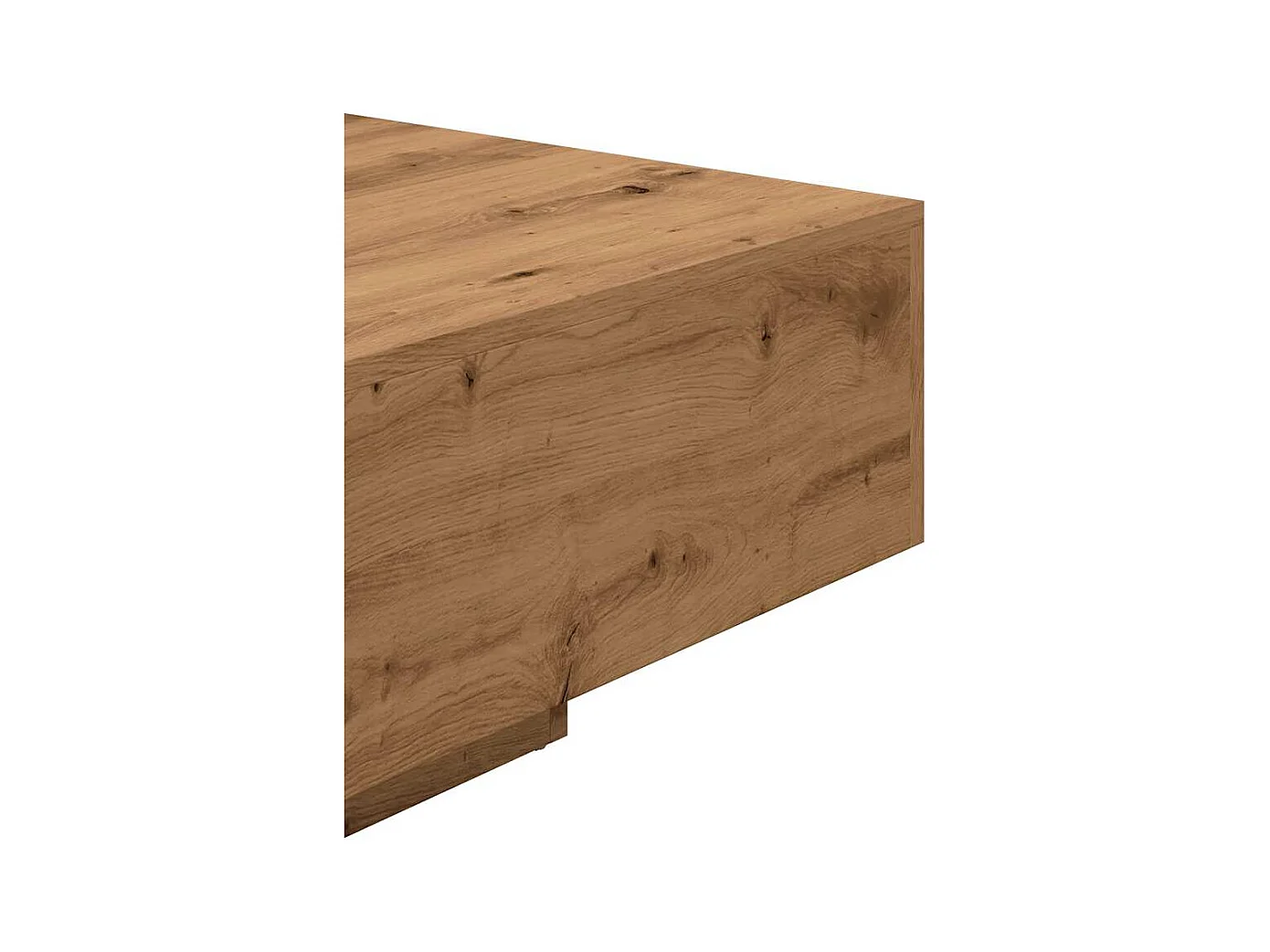 Table basse chêne artisanal 85x55x31 cm bois d'ingénierie