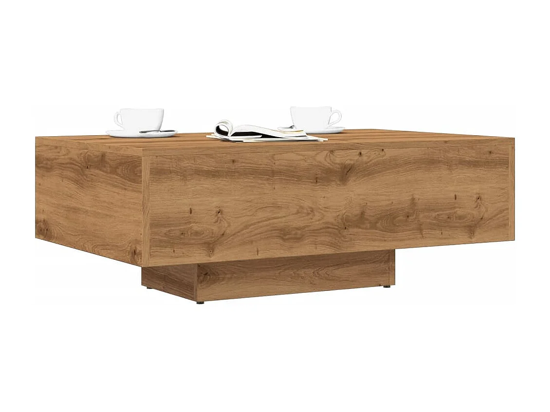 Handgemaakte eikenhouten salontafel 85x55x31 cm bewerkt hout