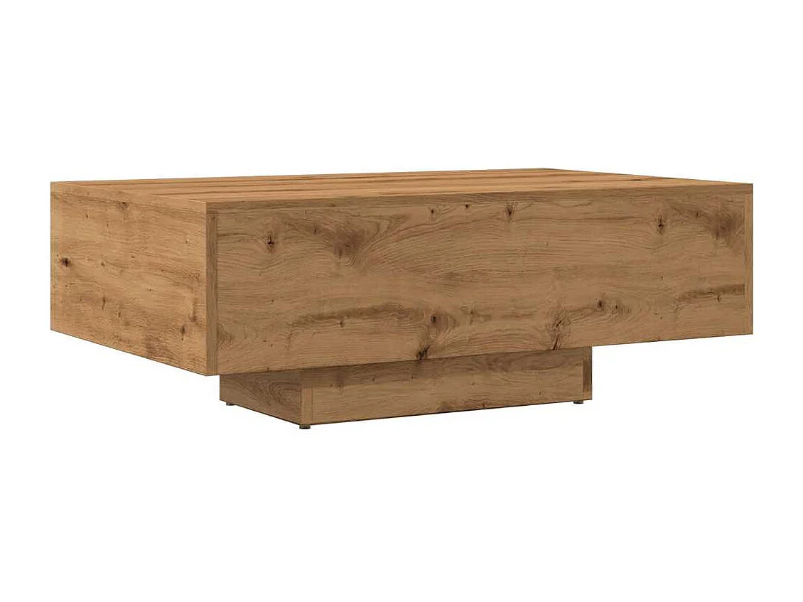 Handgemaakte eikenhouten salontafel 85x55x31 cm bewerkt hout