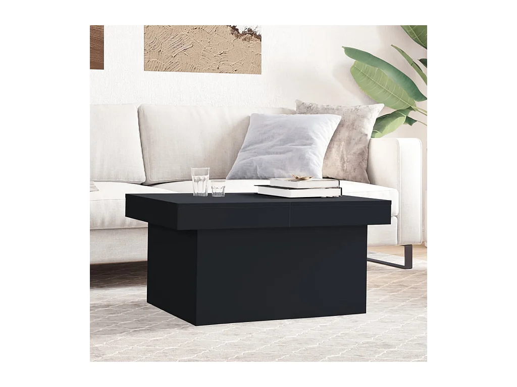 Table basse noir 100x55x40 cm bois d'ingénierie