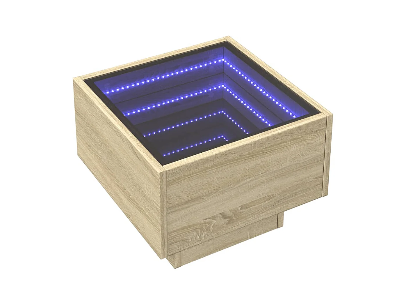 Table d'appoint et LED chêne sonoma 40x40x30 cm bois ingénierie