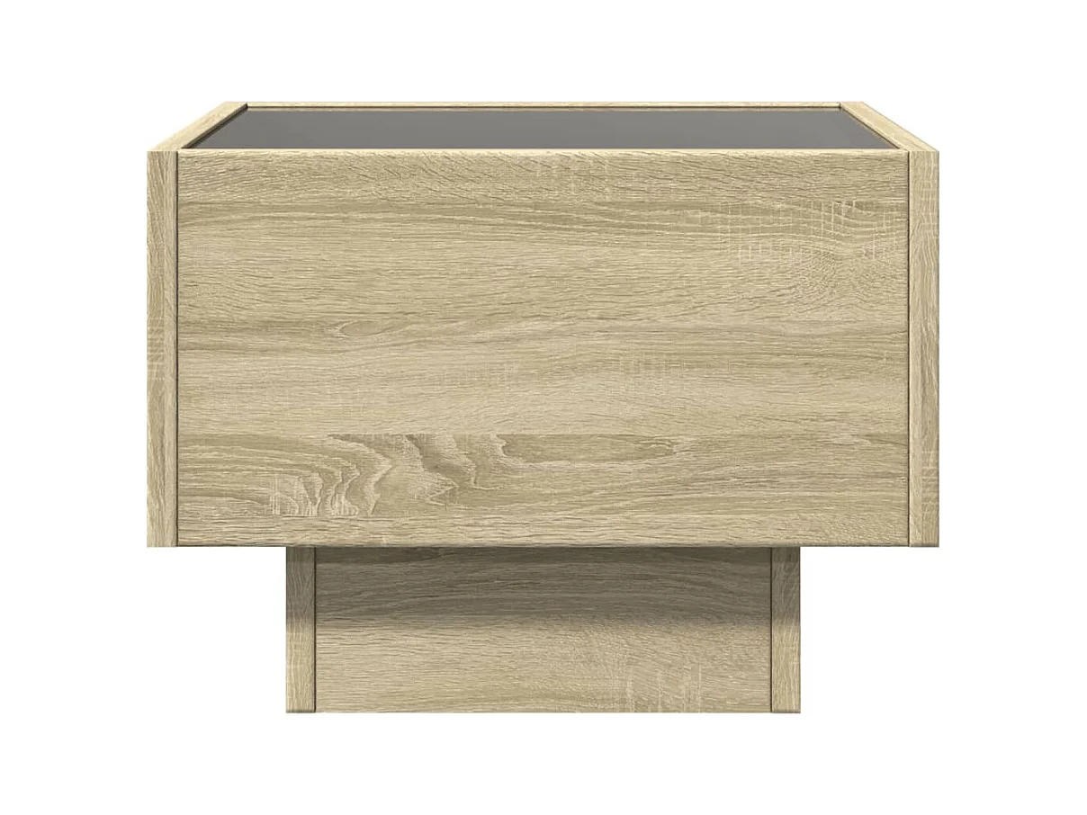 Table d'appoint et LED chêne sonoma 40x40x30 cm bois ingénierie