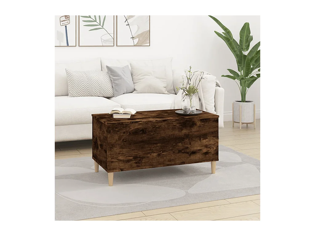 Table basse Chêne fumé 90x44,5x45 cm Bois d'ingénierie