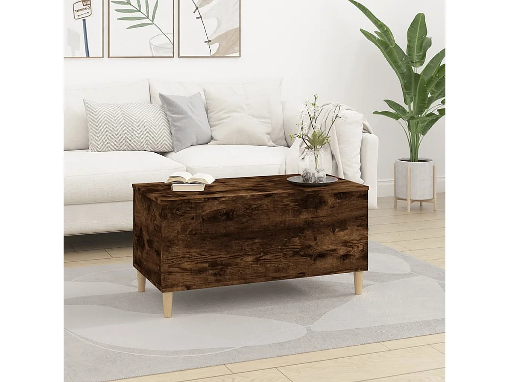 Table basse Chêne fumé 90x44,5x45 cm Bois d'ingénierie
