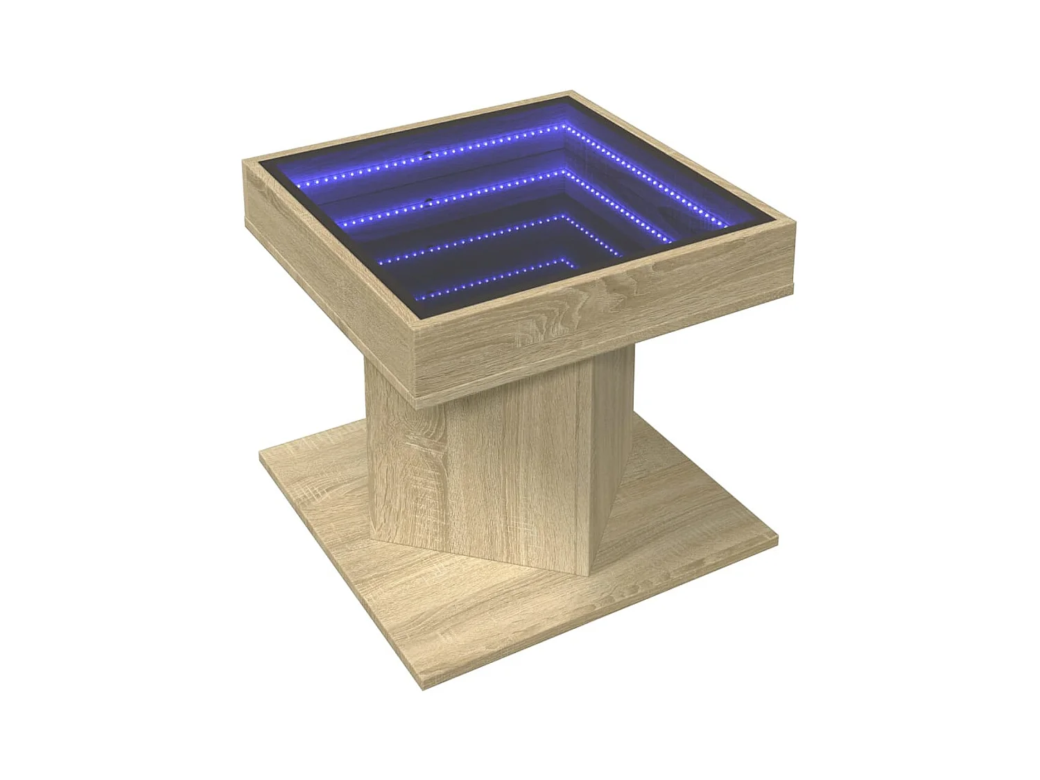 Table basse avec LED chêne sonoma 50x50x45 cm bois d'ingénierie