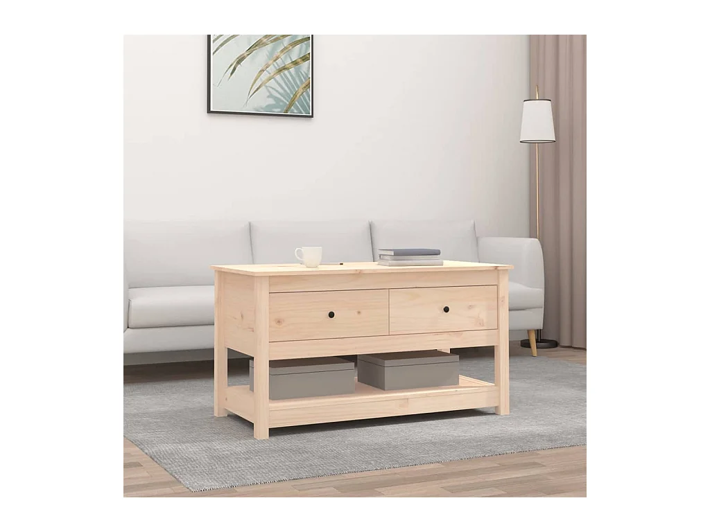 Tavolino da caffè 102x49x55 cm Legno massello di pino