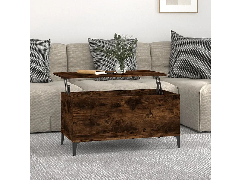 Table basse Chêne fumé 90x44,5x45 cm Bois d'ingénierie