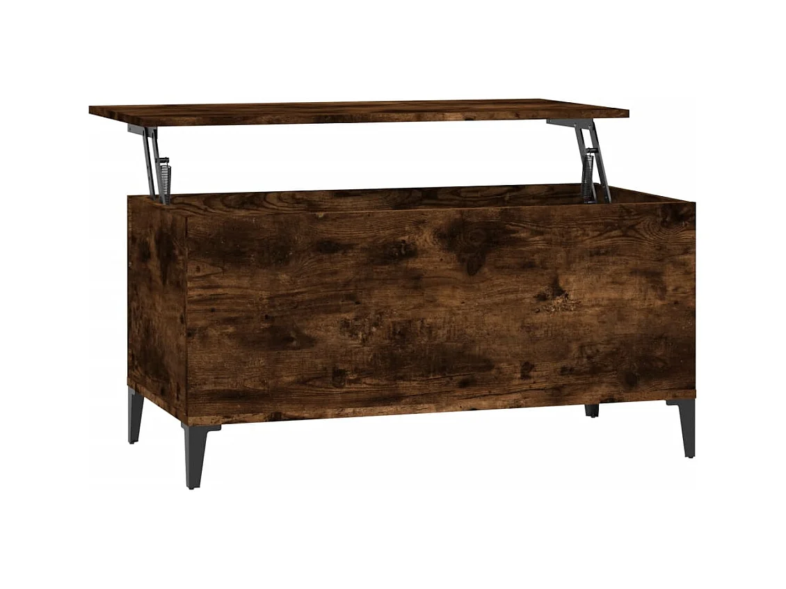 Table basse Chêne fumé 90x44,5x45 cm Bois d'ingénierie