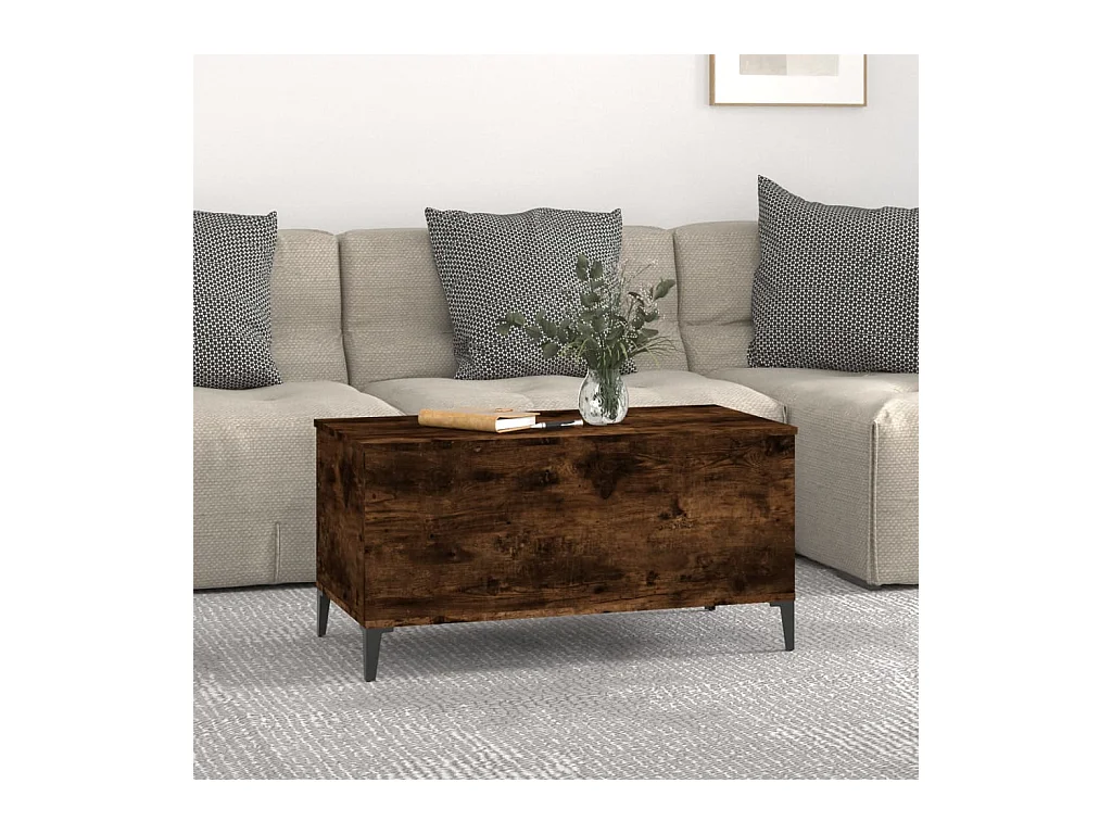 Table basse Chêne fumé 90x44,5x45 cm Bois d'ingénierie