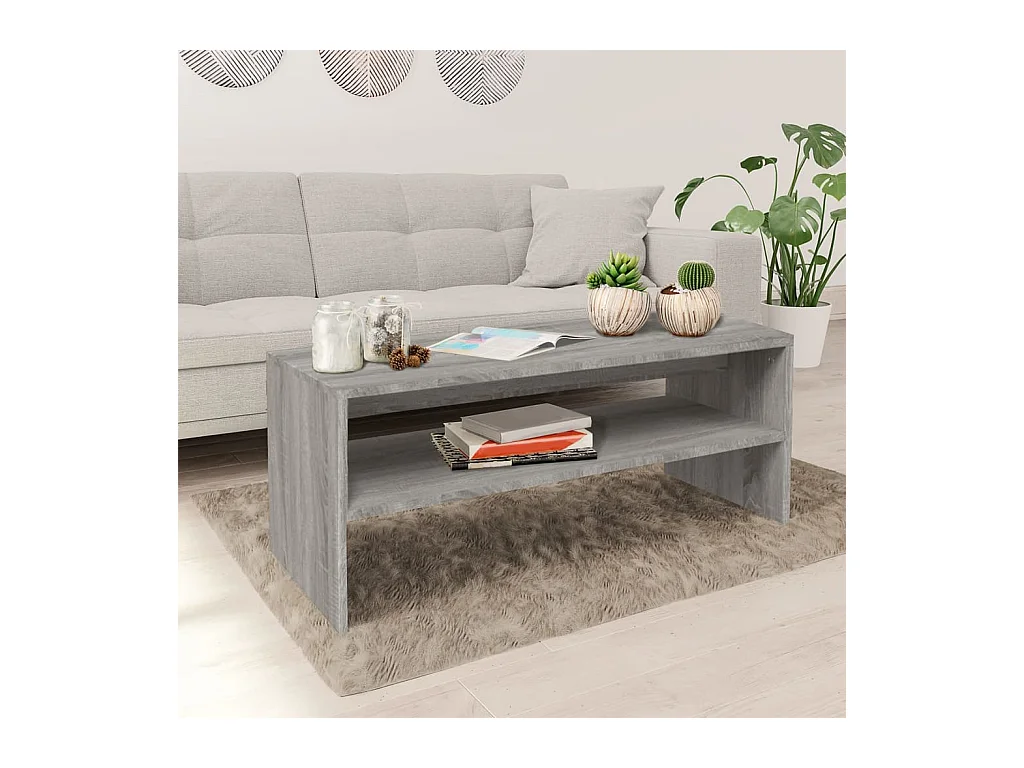 Table basse Sonoma gris 100x40x40 cm Bois d'ingénierie